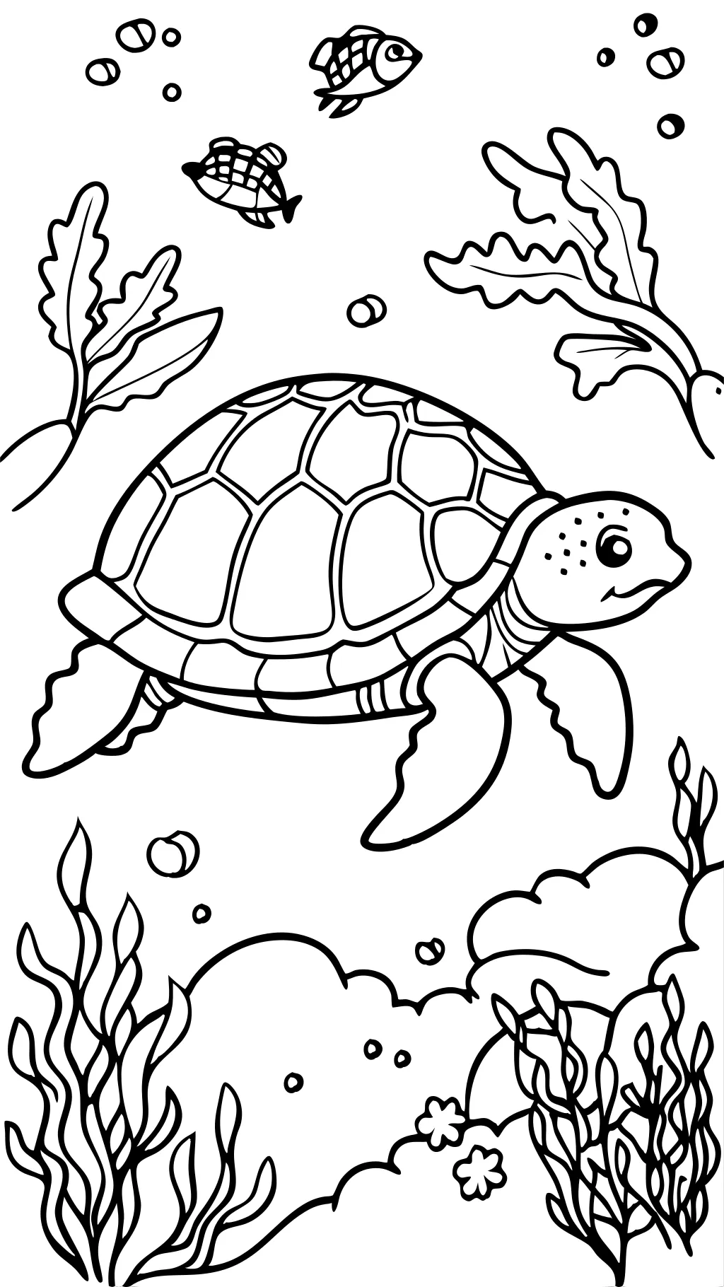 Página para colorear de una tortuga